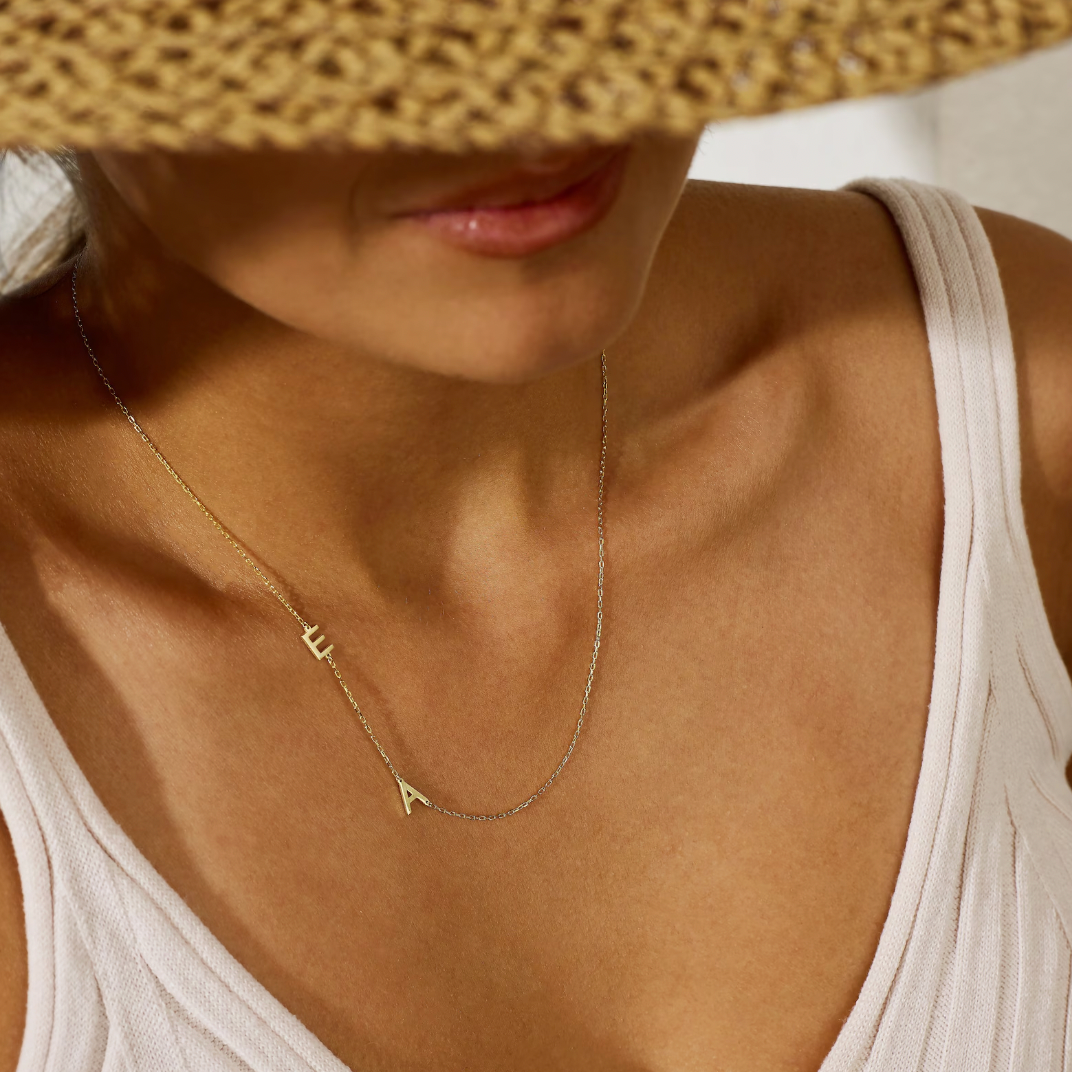 EngravedMe™ Sideway Initial Necklace